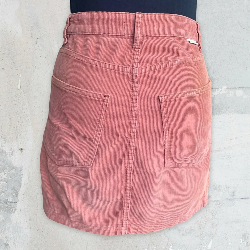 100% Cotton Billabong Corduroy Rust Button-Front Skirt